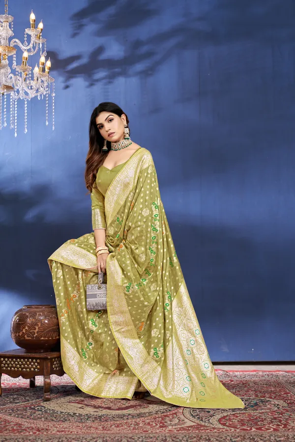 Green_Dola_Saree_For_Women