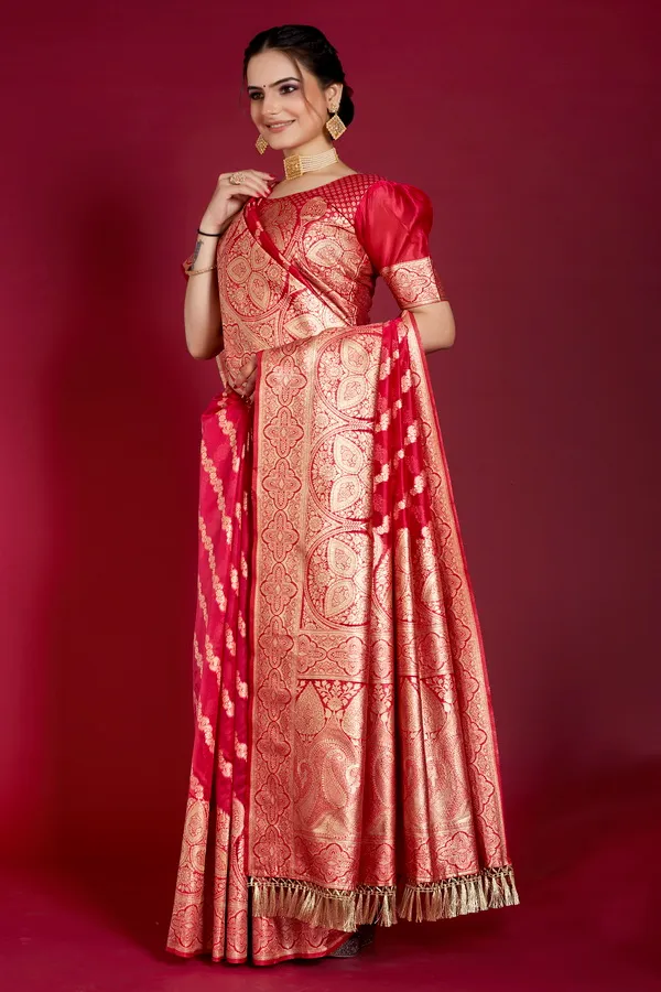 Red_Organza_Saree_For_Women