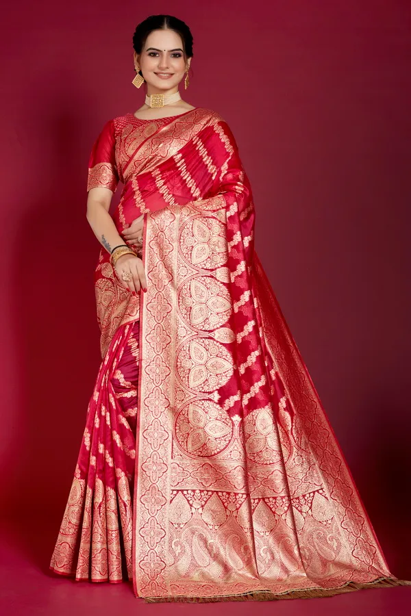 Red_Organza_Saree_For_Women