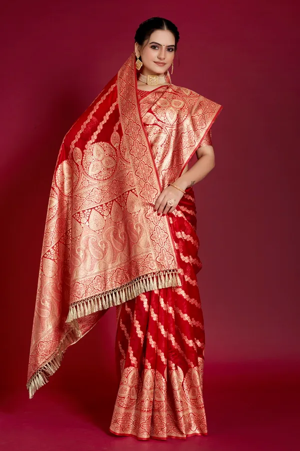 Red_Organza_Saree_For_Women