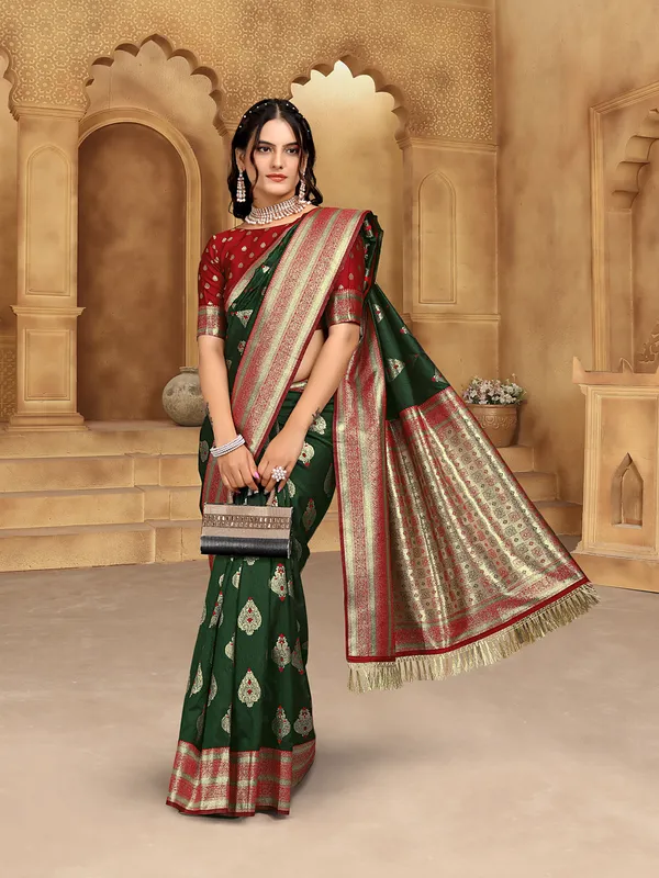 Green_Banarsi_Silk_Saree_For_Women