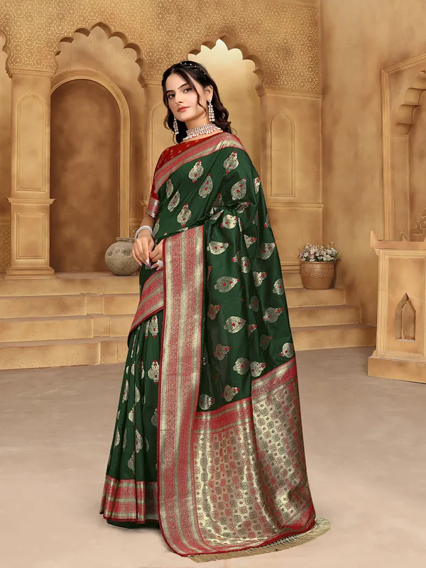 Green_Banarsi_Silk_Saree_For_Women