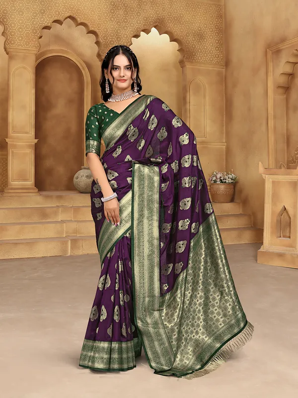 Purple_Banarsi_Silk_Saree_For_Women