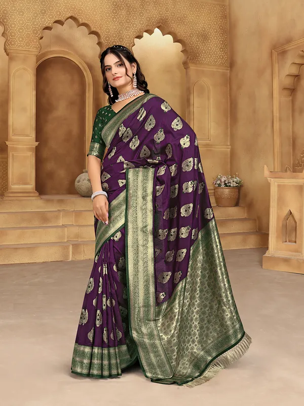 Purple_Banarsi_Silk_Saree_For_Women