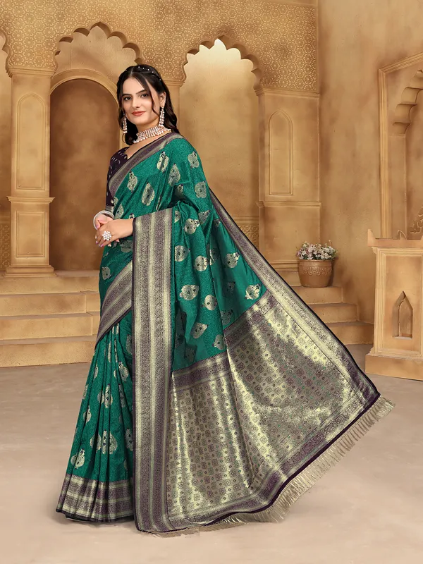 Green_Banarsi_Silk_Saree_For_Women