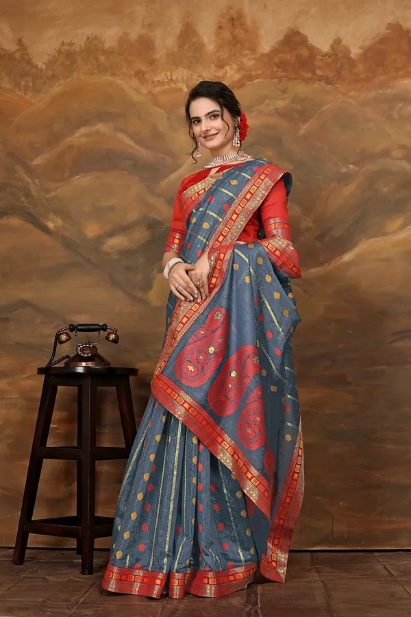 Dark_Grey_Cotton_Saree_For_Women