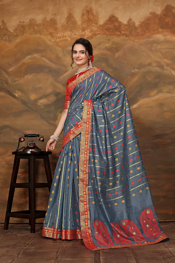 Dark_Grey_Cotton_Saree_For_Women