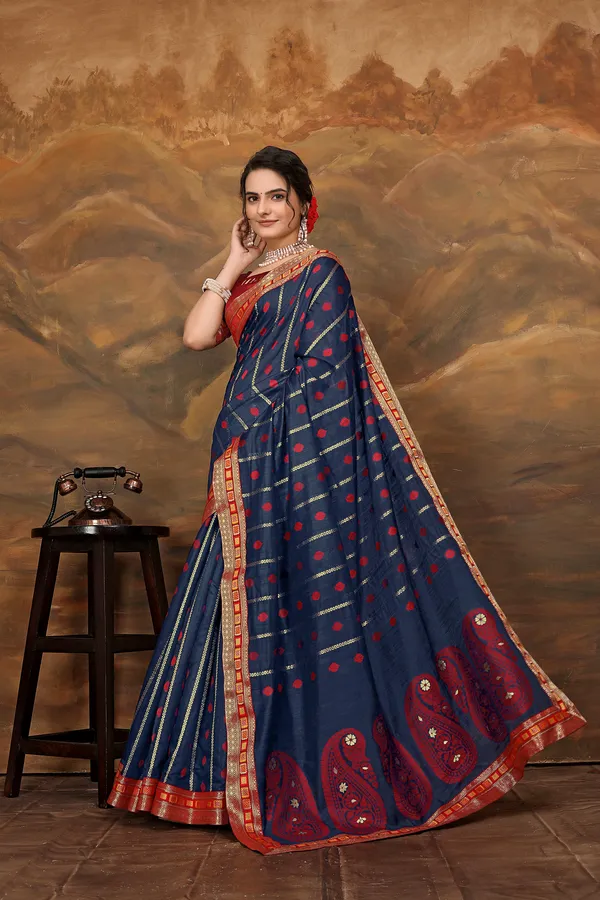 Blue_Cotton_Saree_For_Women