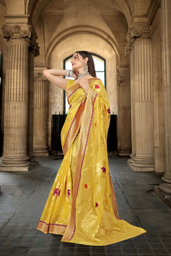Yellow_Organza_Saree_For_Women