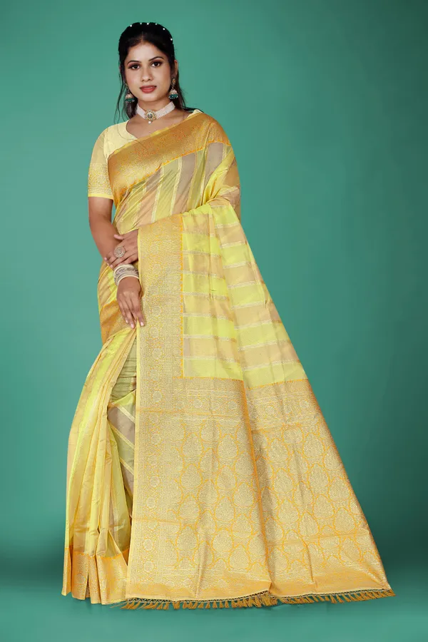 Yellow_Organza_Saree_For_Women