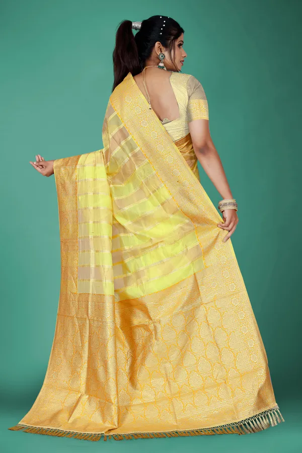 Yellow_Organza_Saree_For_Women