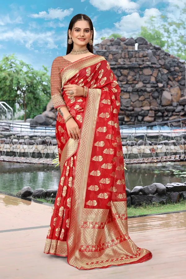 Red_Organza_Saree_For_Women