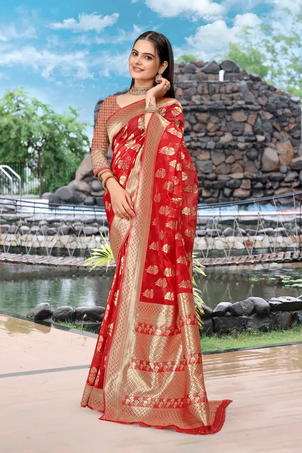Red_Organza_Saree_For_Women