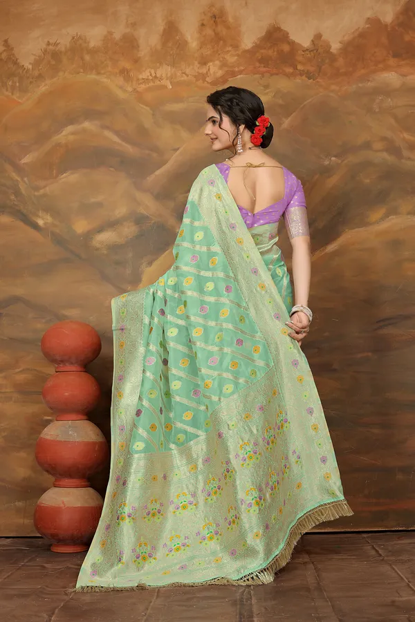 Green_Organza_Saree_For_Women