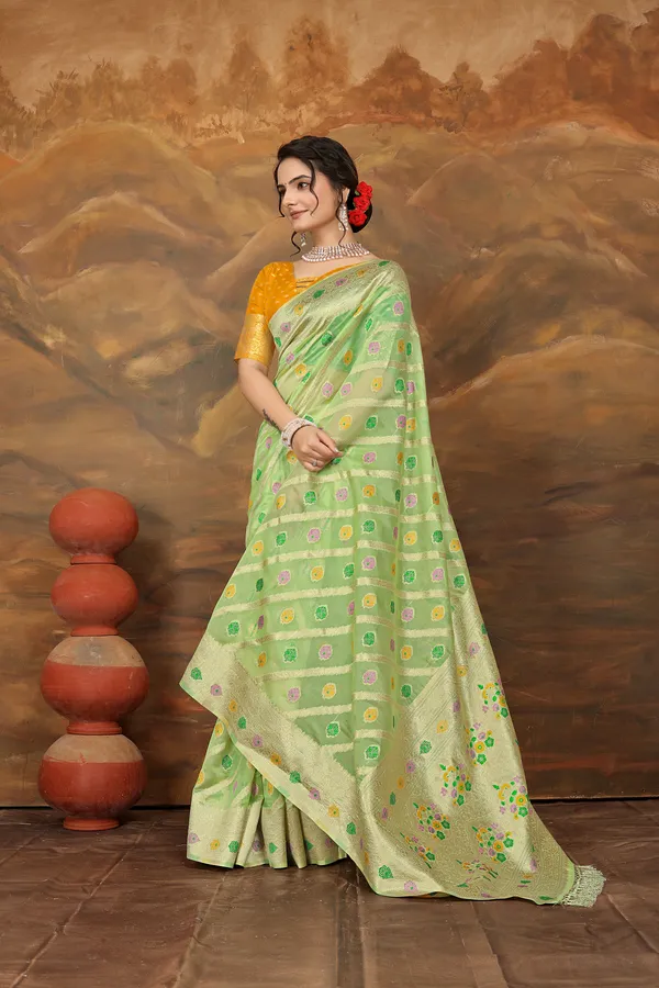 Green_Organza_Saree_For_Women