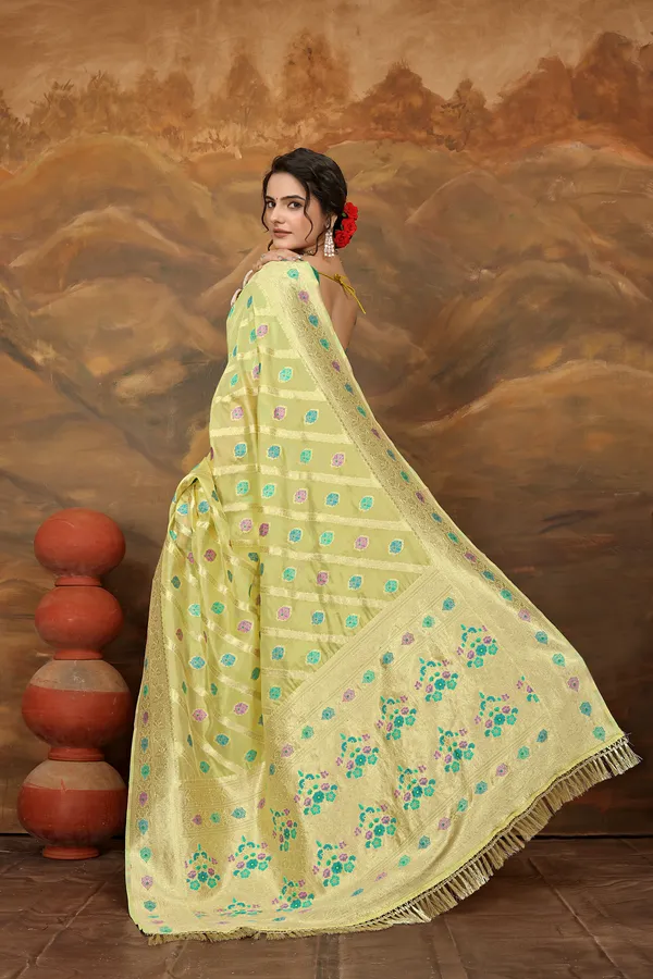 Yellow_Organza_Saree_For_Women