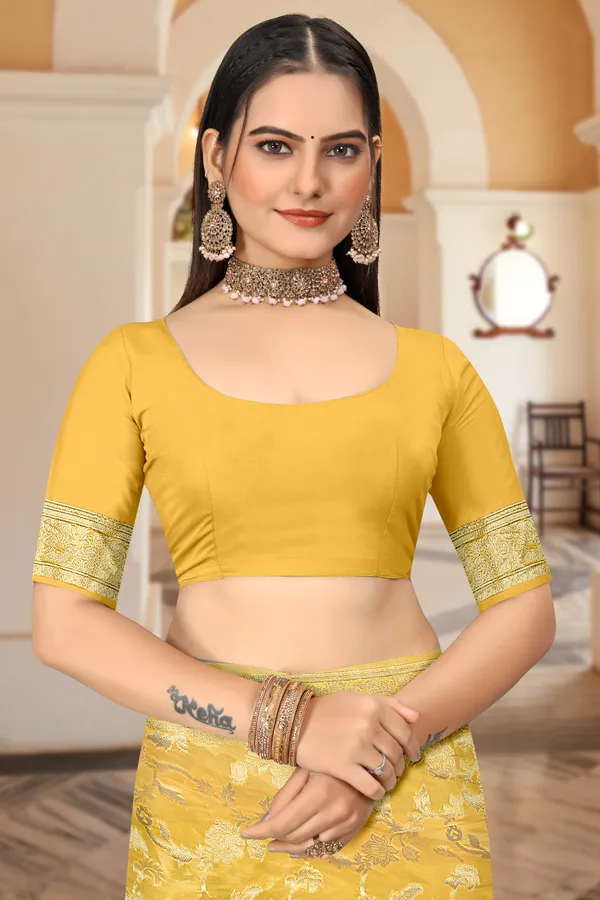 Yellow_Organza_Saree_For_Women