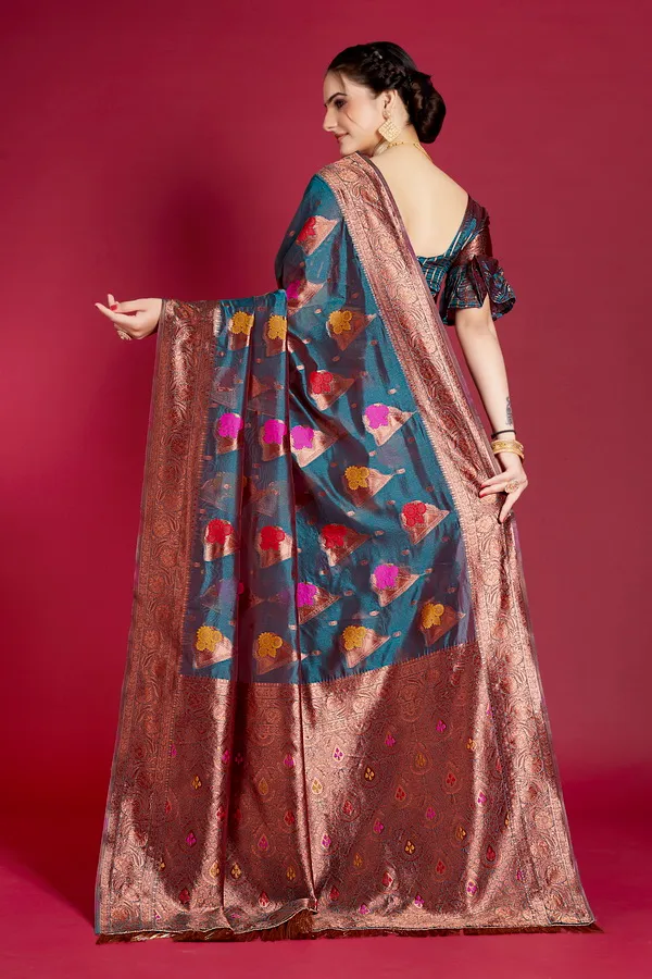Multicolor_Organza_Saree_For_Women