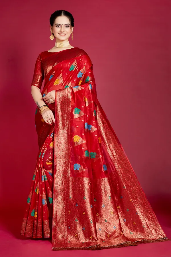 Red_Organza_Saree_For_Women
