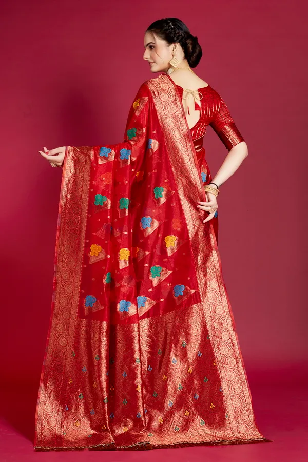 Red_Organza_Saree_For_Women