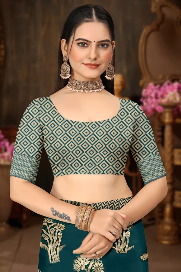 Green_Organza_Saree_For_Women