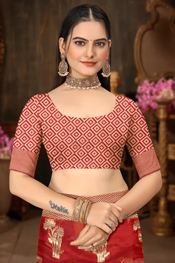 Red_Organza_Saree_For_Women