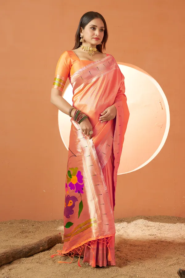 Orange_Dola_Silk_Saree_For_Women