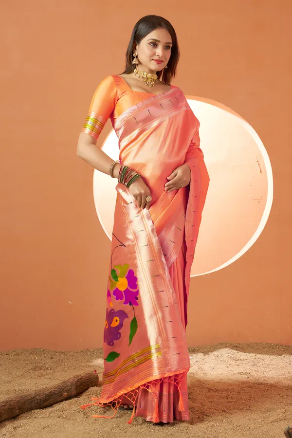 Orange_Dola_Silk_Saree_For_Women