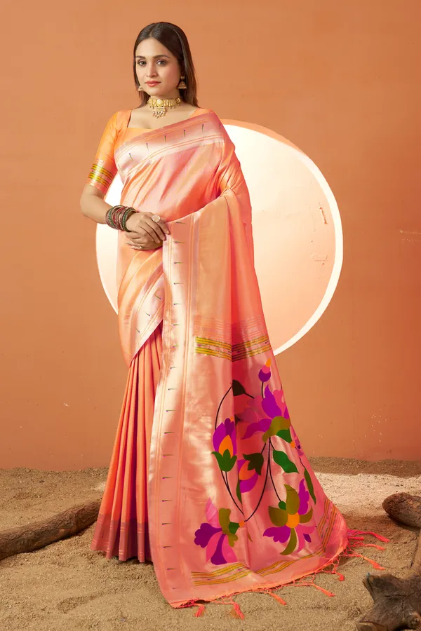 Orange_Dola_Silk_Saree_For_Women