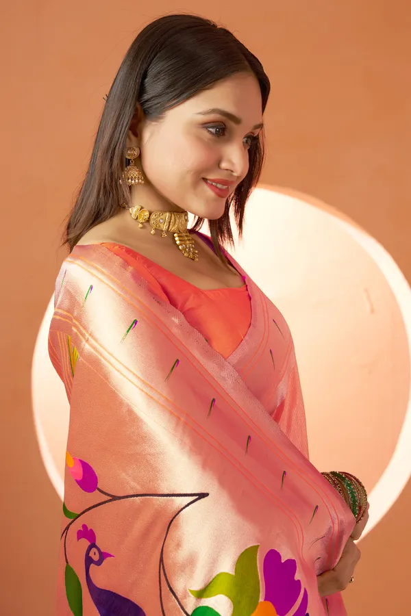 Orange_Dola_Silk_Saree_For_Women