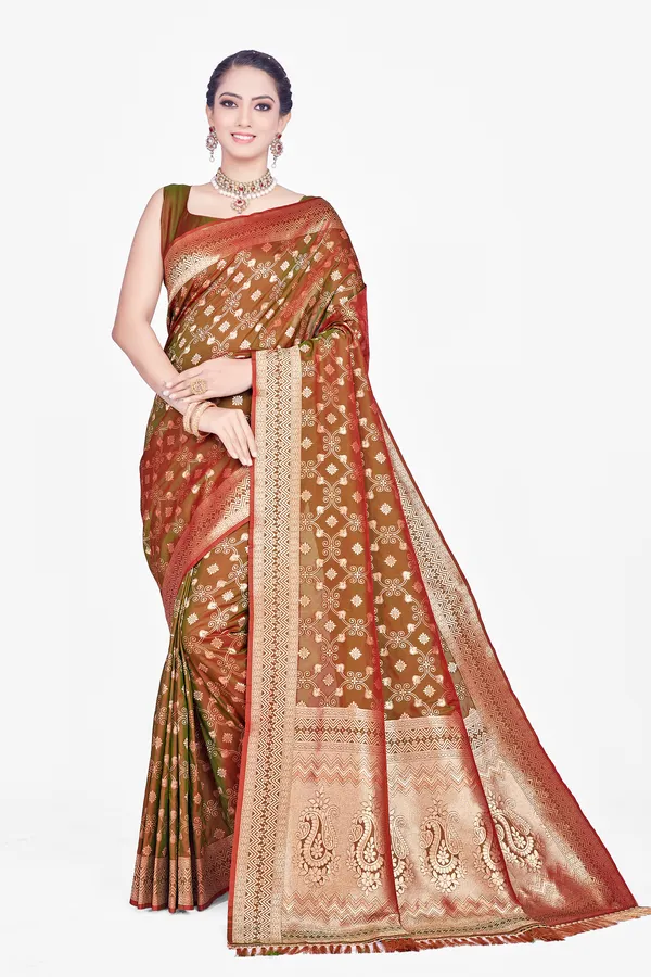 Multicolor_Banarsi_Silk_Saree_For_Women
