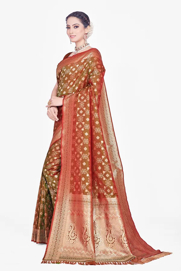 Multicolor_Banarsi_Silk_Saree_For_Women