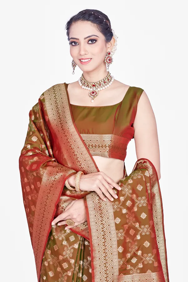 Multicolor_Banarsi_Silk_Saree_For_Women
