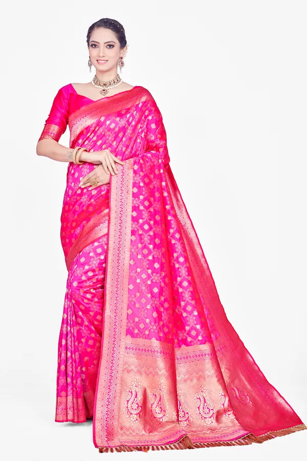 Pink_Banarsi_Silk_Saree_For_Women