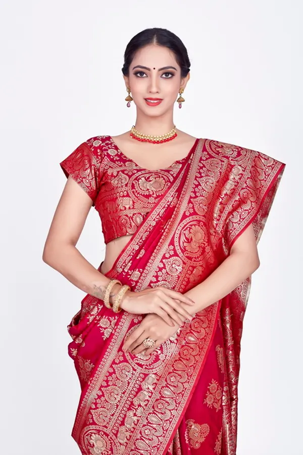 Red_Banarsi_Silk_Saree_For_Women