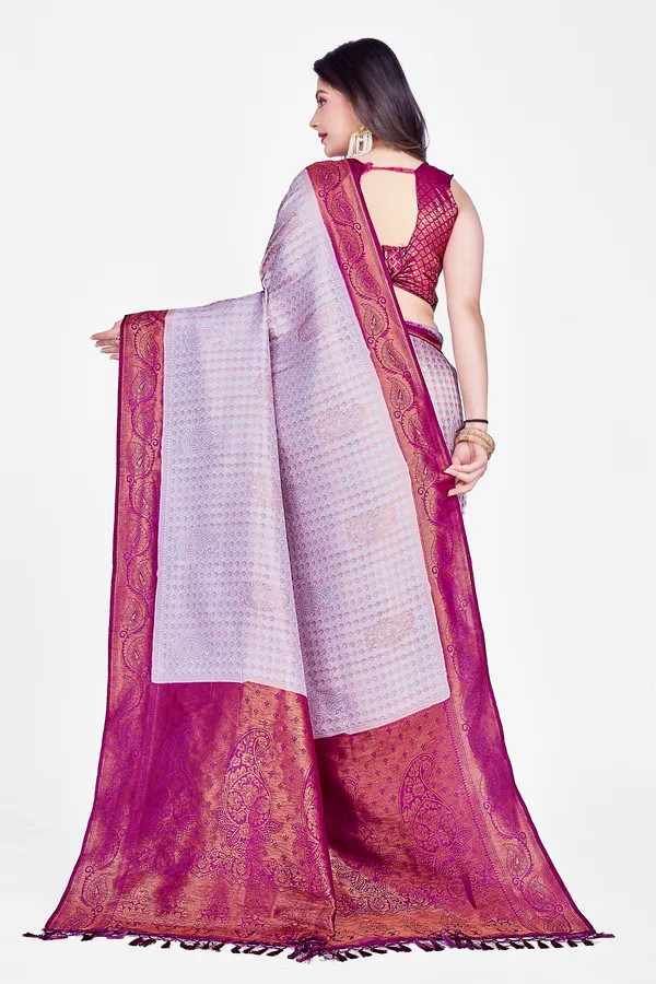 Lavender_Nylon_Softy_Saree_For_Women