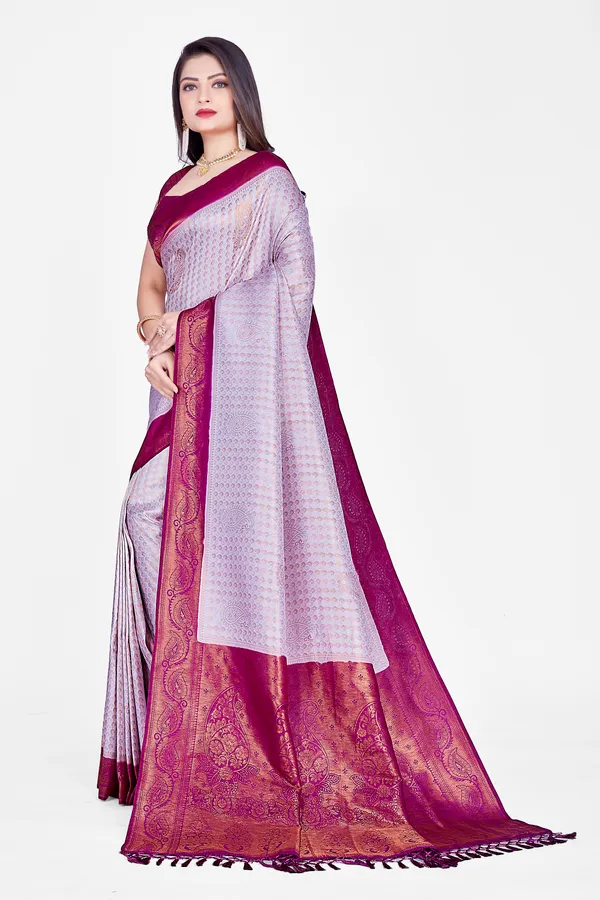 Lavender_Nylon_Softy_Saree_For_Women