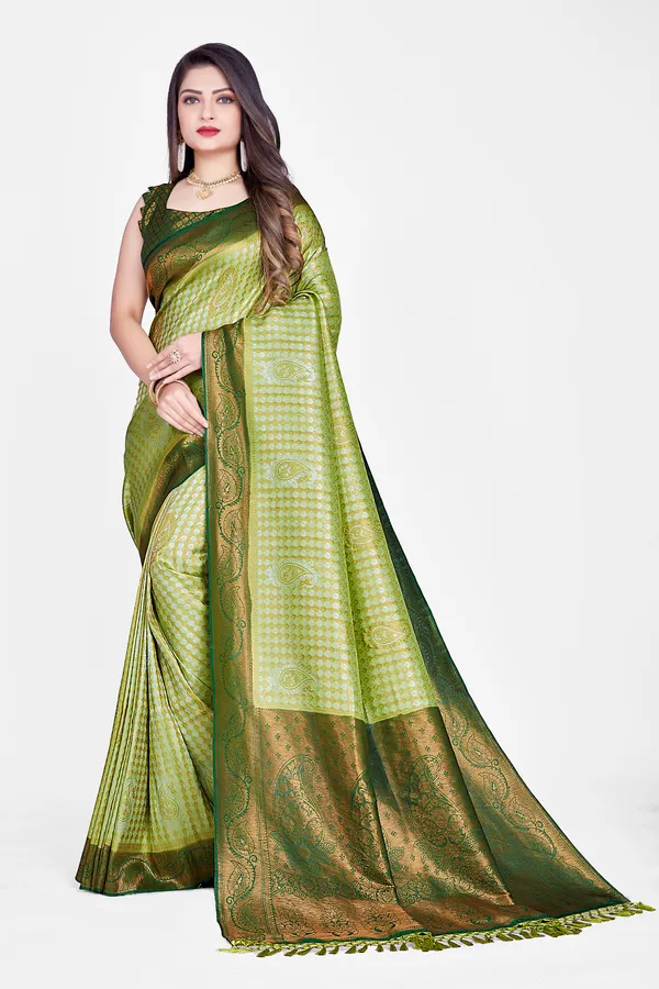 Green_Nylon_Softy_Saree_For_Women