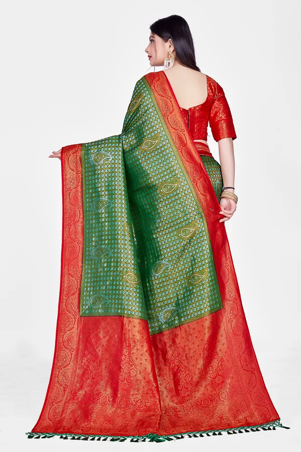 Green_Nylon_Softy_Saree_For_Women