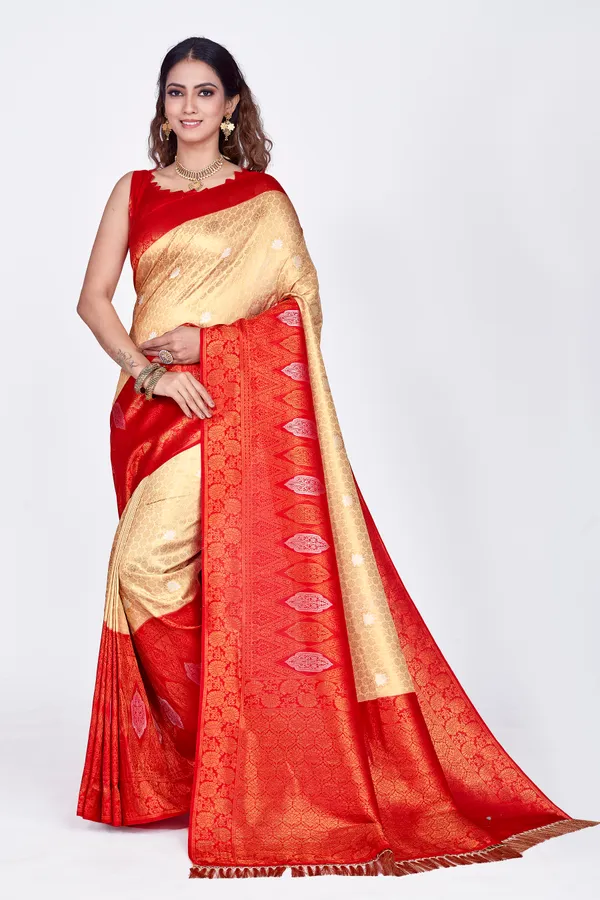 Cream_Nylon_Softy_Saree_For_Women
