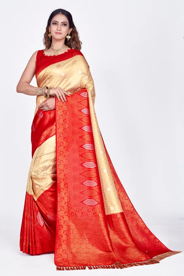 Cream_Nylon_Softy_Saree_For_Women