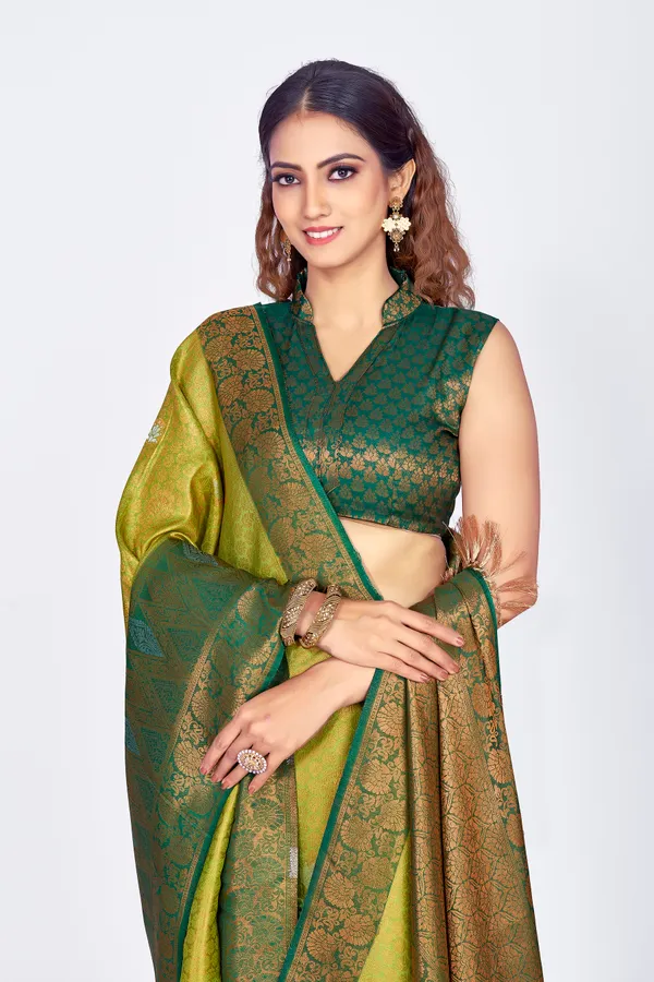 Green_Nylon_Softy_Saree_For_Women