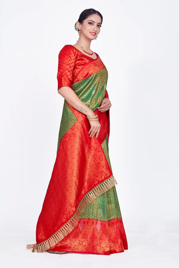 Green_Nylon_Softy_Saree_For_Women