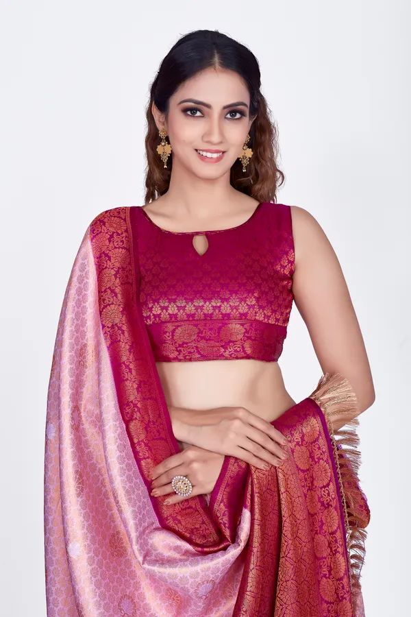 Pink_Nylon_Softy_Saree_For_Women