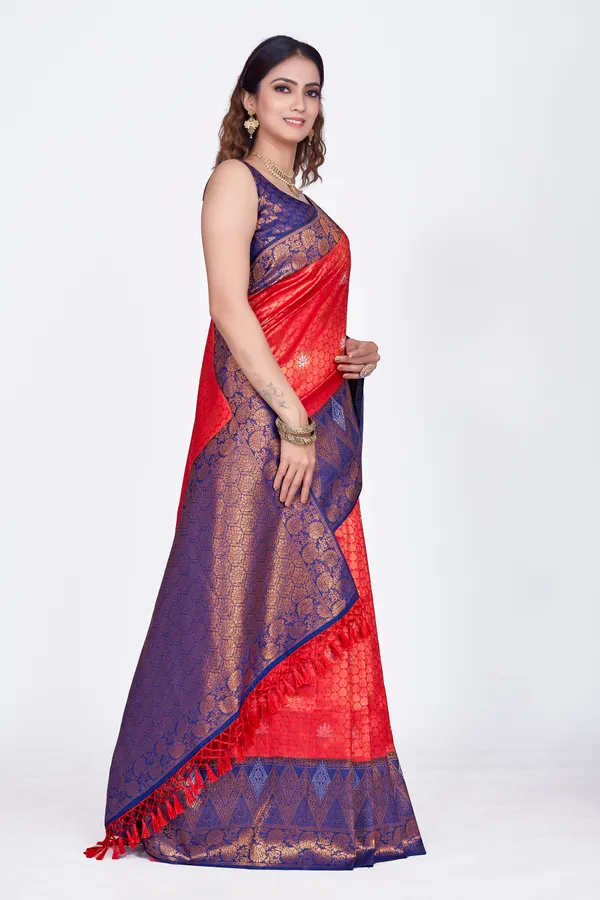 Red_Nylon_Softy_Saree_For_Women