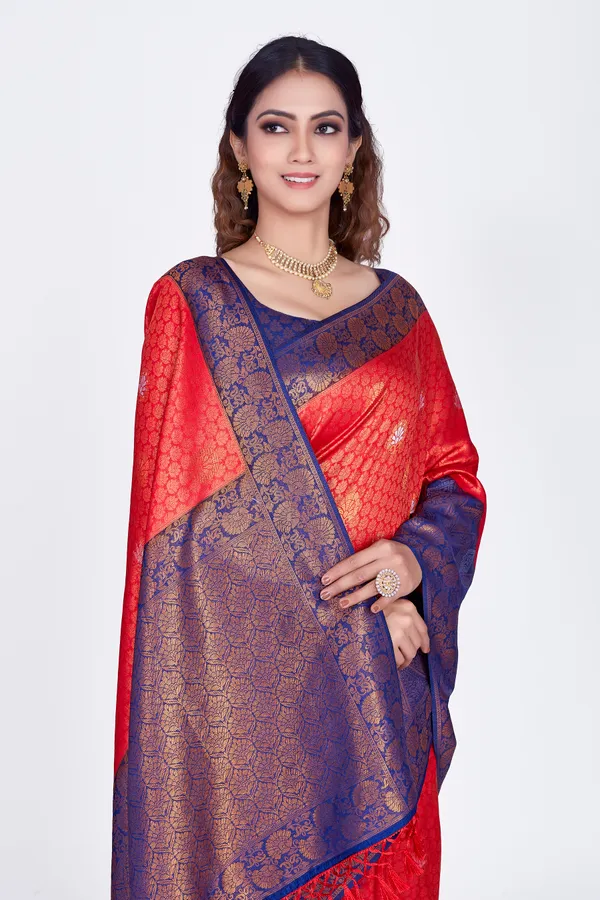 Red_Nylon_Softy_Saree_For_Women