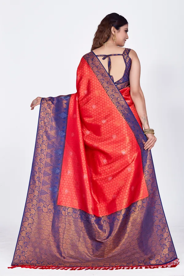Red_Nylon_Softy_Saree_For_Women