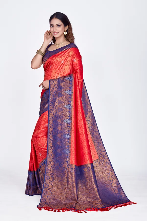 Red_Nylon_Softy_Saree_For_Women