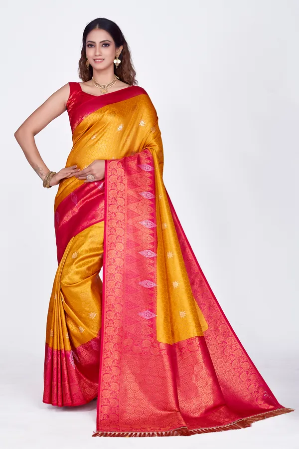 Yellow_Nylon_Softy_Saree_For_Women