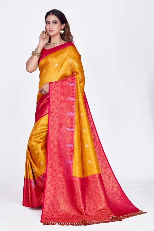Yellow_Nylon_Softy_Saree_For_Women